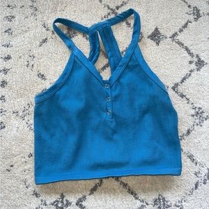 Free People Movement, henley crop tank top micro ribbed activewear size XL